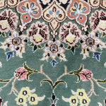 ペルシャ絨毯 ナイン 円形 緑