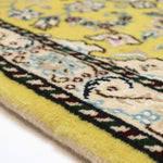 ペルシャ絨毯 ウール 玄関マット 黄色 ナイン産