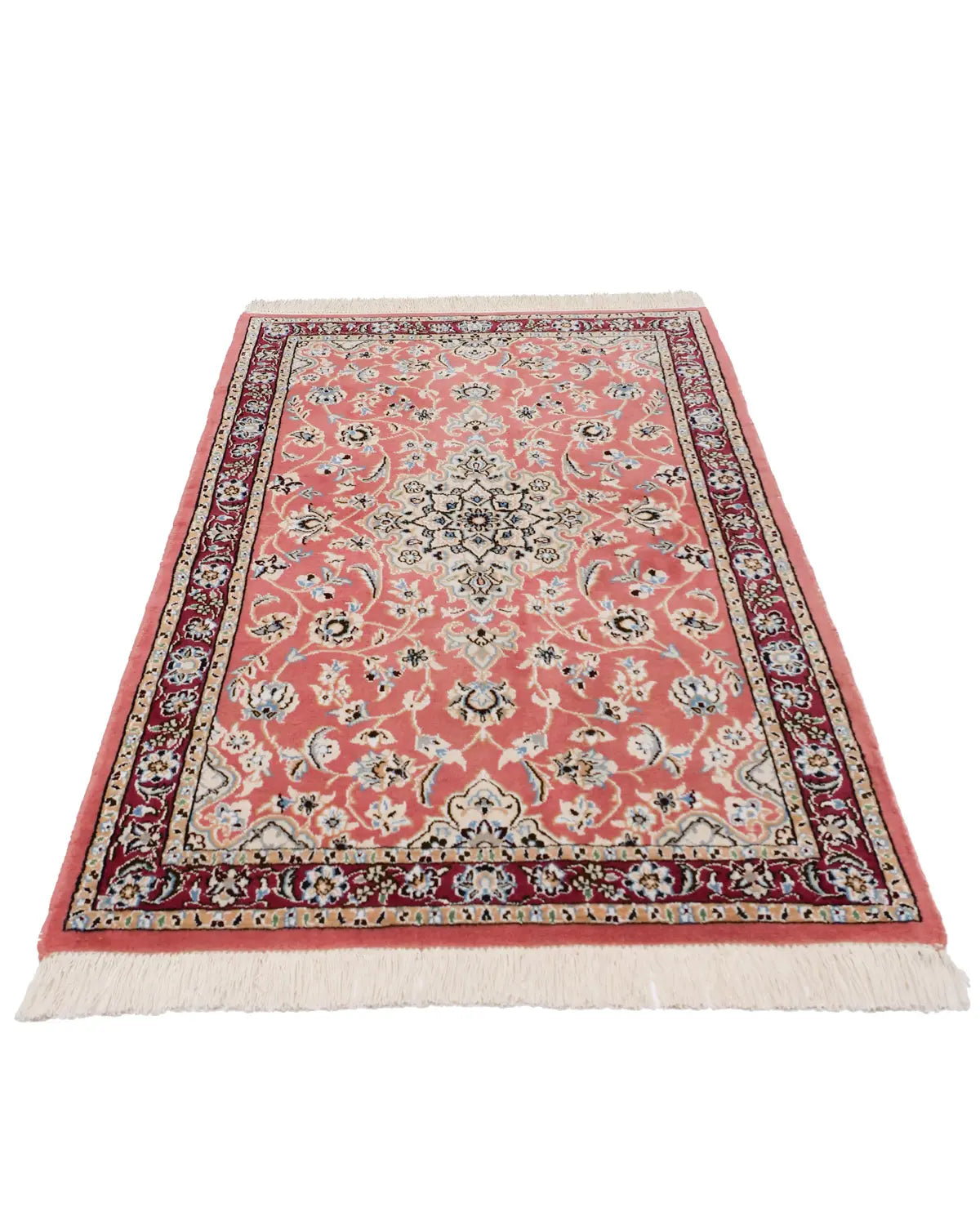 ペルシャ絨毯 ナイン産 ウール 91×130cm 赤 玄関マット 手織り｜SATHI RUGS