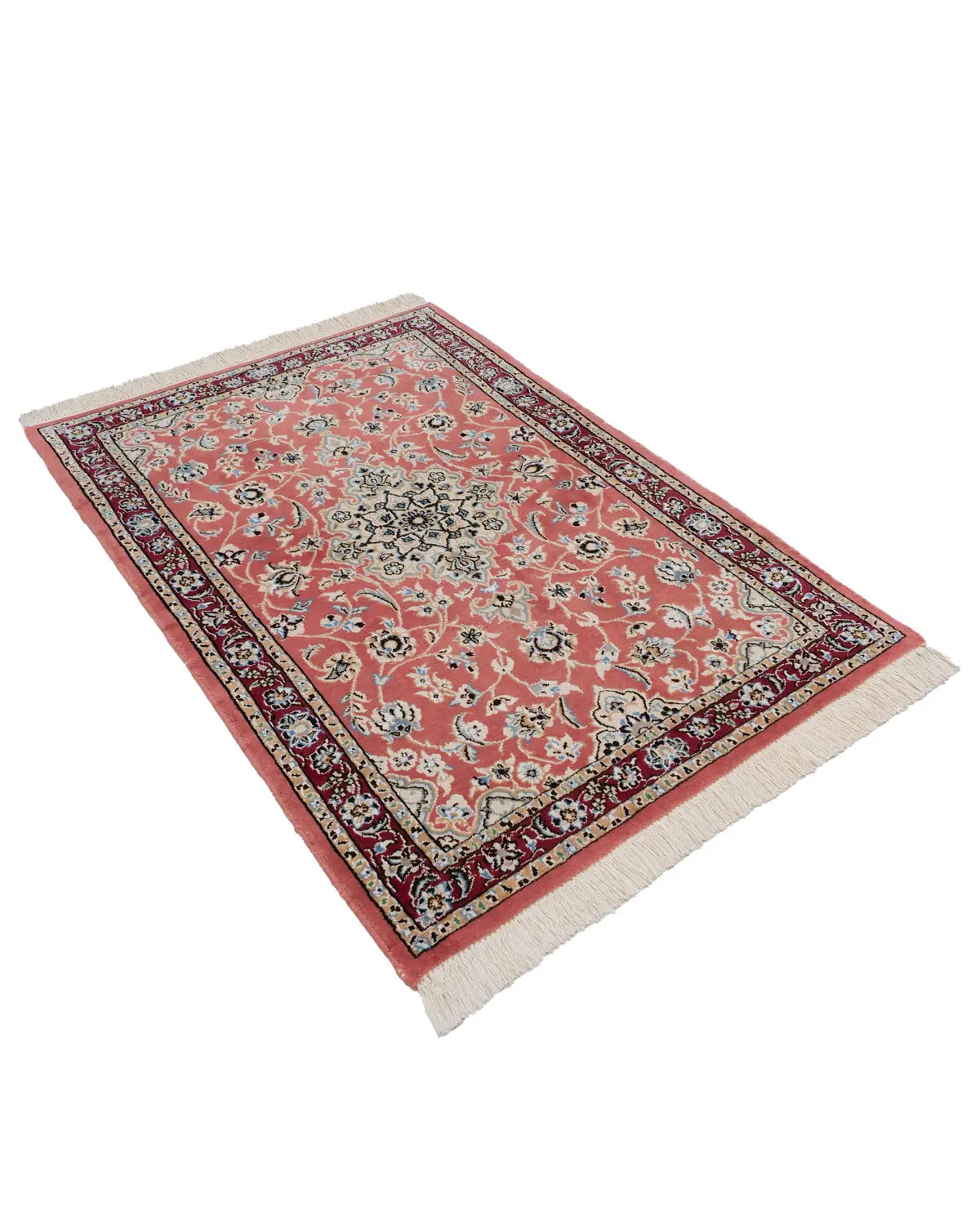 ペルシャ絨毯 ナイン産 ウール 91×130cm 赤 玄関マット 手織り｜SATHI RUGS