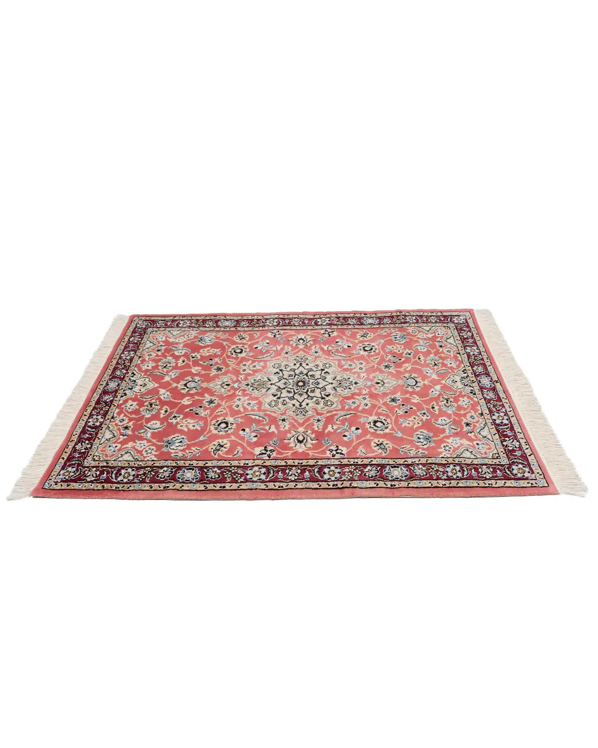ペルシャ絨毯 ナイン産 ウール 91×130cm 赤 玄関マット 手織り｜SATHI RUGS