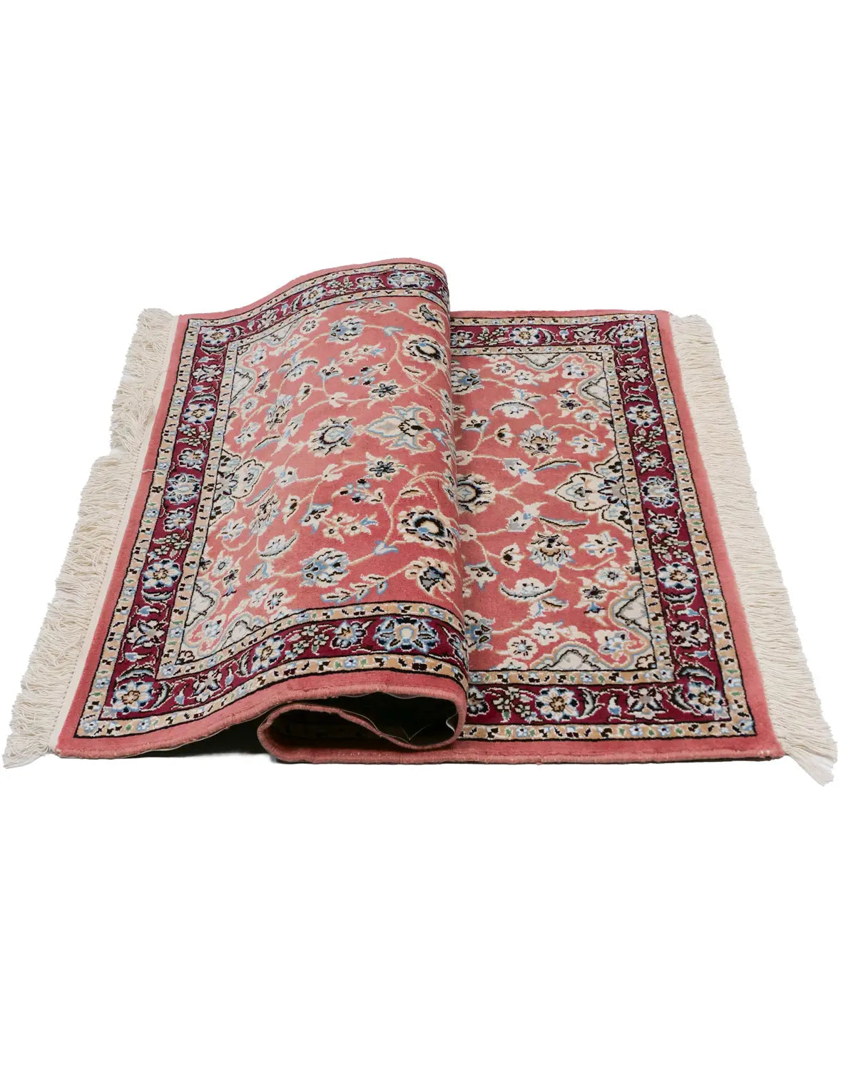 ペルシャ絨毯 ナイン産 ウール 91×130cm 赤 玄関マット 手織り｜SATHI RUGS