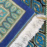 ペルシャ絨毯 ブルー シルク