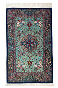 ペルシャ絨毯 クム産 アダビ工房 シルク 約60×91cm