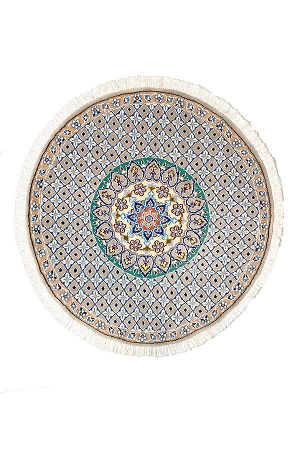 ペルシャ絨毯 ナイン 円形