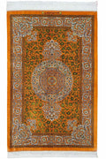 ペルシャ絨毯 クム産 ヌーリー工房 シルク 約82×125cm