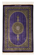 ペルシャ絨毯 クム産 ゴルレイズ工房 シルク 約61×90cm