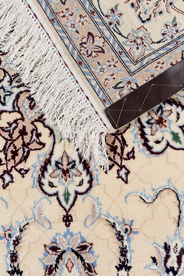 ハビビアン工房 ペルシャ絨毯(160x240cm)白 ホワイト-ナイン産