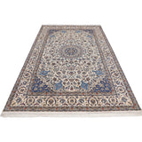 ペルシャ絨毯 ナイン産 ウール&シルク 約208cm x 305cm