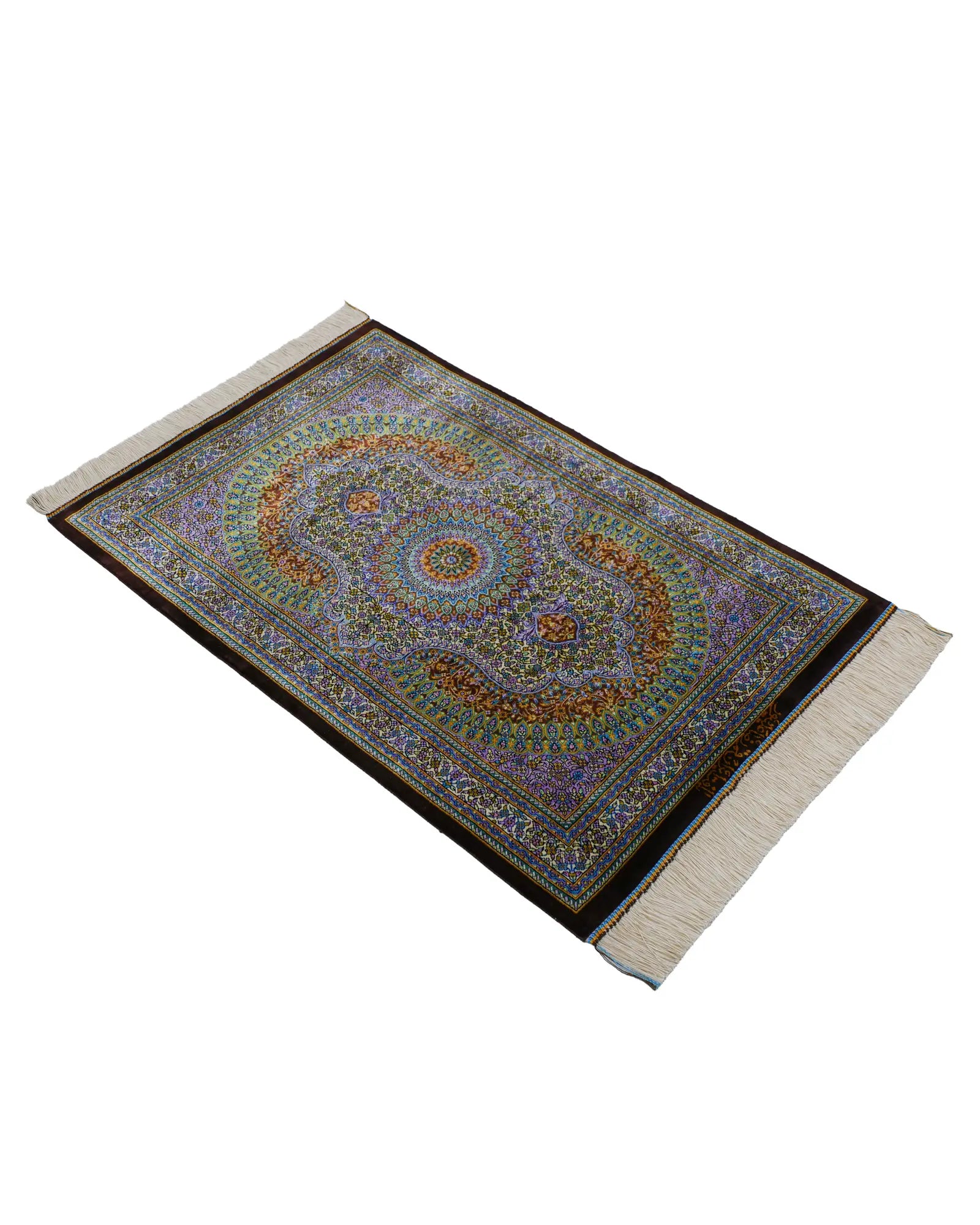 クム産シルク絨毯 アリプール工房 斜め 60×90cm