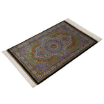 ペルシャ絨毯 クム産シルク アリプール工房 約60×90cm マルチカラー 全体