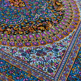 クム産シルク絨毯 アリプール工房 斜め 60×90cm ブルー