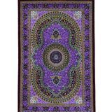 クム産シルク絨毯 アリプール工房 約60×90cm パープル 俯瞰