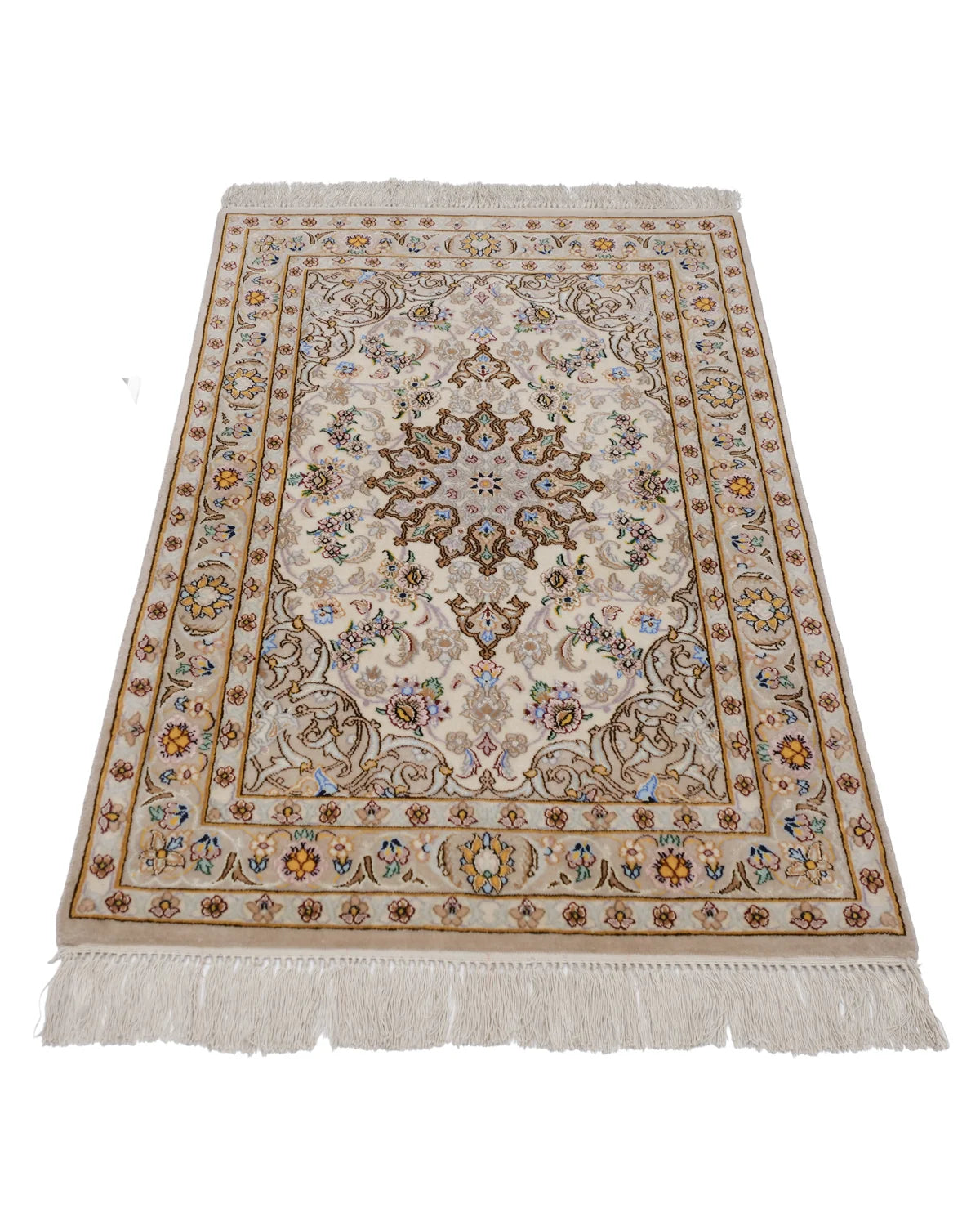 ペルシャ絨毯 イスファハン産 ウール&シルク 約70cm x 107cm|SATHI RUGS ペルシャ絨毯 イスファハン産 ウール&シルク 約70cm x 107cm|SATHI RUGS