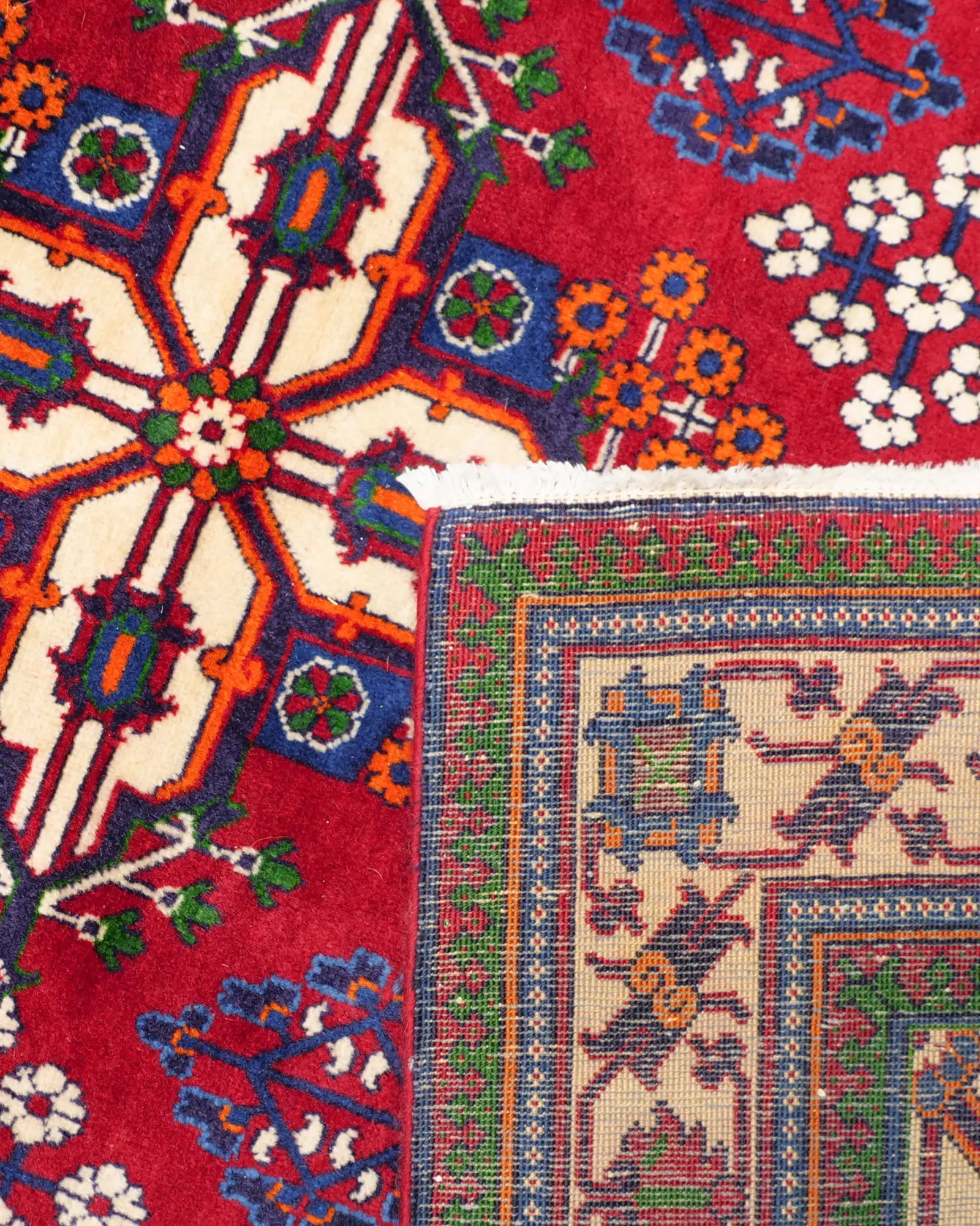 ペルシャ絨毯 メイメ産 ウール レッド ボーダーアップ