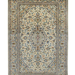 カシャーン産 ペルシャ絨毯 ウール製 ラチャック・トランジ文様 白 約199×297cm