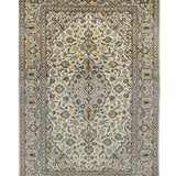 カシャーン産 ペルシャ絨毯 ウール製 ラチャック・トランジ文様 白 約199×297cm