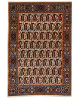 クム産オールド手織りペルシャ絨毯 ウール製 約140×204cm