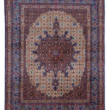 ムード産手織りペルシャ絨毯 160×210cm マヒ柄と大メダリオン