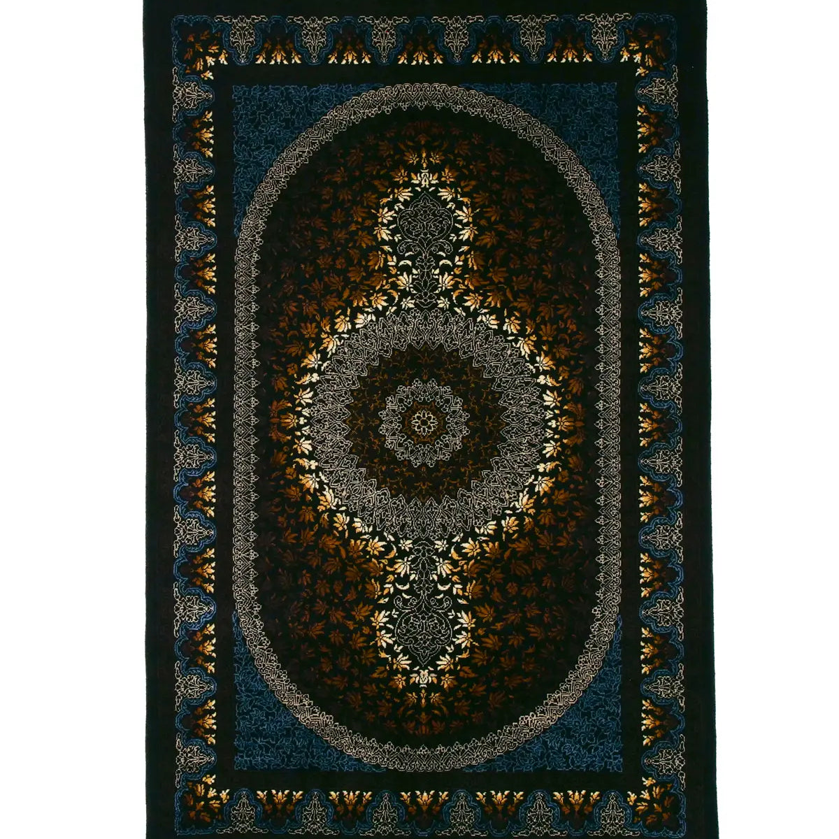 クム産シルク手織りペルシャ絨毯 ガンバルザデ工房 グラデーション