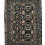 ペルシャ絨毯 カシャーン産 ウール 152x210cm 紺 ネイビー 手織り