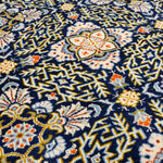 ペルシャ絨毯 カシャーン産 ウール 152x210cm 紺 ネイビー 手織り