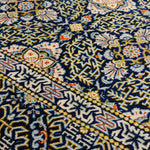 ペルシャ絨毯 カシャーン産 ウール 152x210cm 紺 ネイビー 手織り