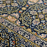 ペルシャ絨毯 カシャーン産 ウール 152x210cm 紺 ネイビー 手織り