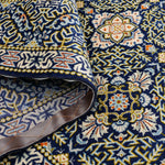 ペルシャ絨毯 カシャーン産 ウール 152x210cm 紺 ネイビー 手織り