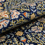 ペルシャ絨毯 カシャーン産 ウール 152x210cm 紺 ネイビー 手織り