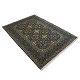 ペルシャ絨毯 カシャーン産 ウール 152x210cm 紺 ネイビー 手織り