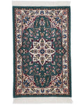 ペルシャ絨毯 ナイン産 ウール＆シルク 約51×79.5cm