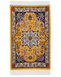 ペルシャ絨毯 ナイン産 ウール＆シルク 約52.5×81cm