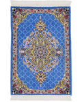 ペルシャ絨毯 ナイン産 ウール&シルク 約60×88cm