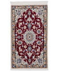 ペルシャ絨毯 ナイン産 ウール＆シルク 約50×85cm