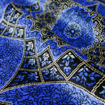 ペルシャ絨毯 クム産 ガンバルザデ工房 シルク 60x91cm 青 ブルー 玄関マット 手織り