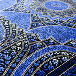 ペルシャ絨毯 クム産 ガンバルザデ工房 シルク 60x91cm 青 ブルー 玄関マット 手織り