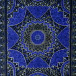 ペルシャ絨毯 クム産 ガンバルザデ工房 シルク 60x91cm 青 ブルー 玄関マット 手織り