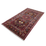 ペルシャ絨毯 カシャーン産 ウール 137x237cm ジョーシャガン 赤 レッド 手織り 