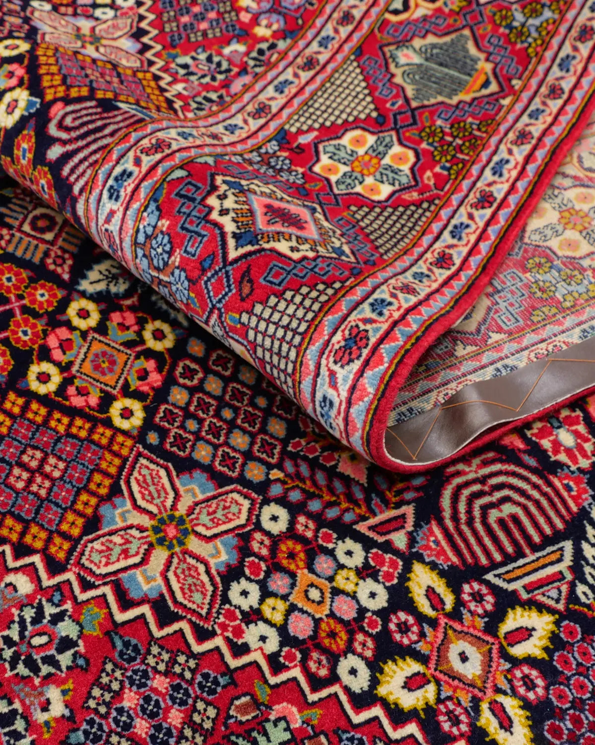 ペルシャ絨毯 カシャーン産 ウール 137x237cm ジョーシャガン 赤 レッド 手織り 