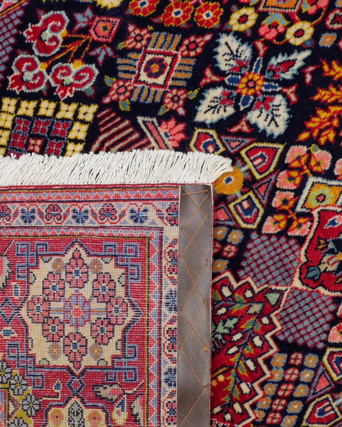 ペルシャ絨毯 カシャーン産 ウール 137x237cm ジョーシャガン 赤 レッド 手織り 