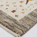 ペルシャ絨毯 ギャッベ カシュクリ 65x98cm 玄関マット 牛 ナチュラル ウール100％ 手織り ラグ