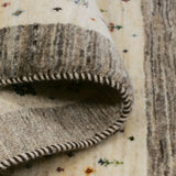 ペルシャ絨毯 ギャッベ カシュクリ 65x98cm 玄関マット 牛 ナチュラル ウール100％ 手織り ラグ
