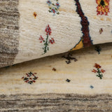 ペルシャ絨毯 ギャッベ カシュクリ 65x98cm 玄関マット 牛 ナチュラル ウール100％ 手織り ラグ