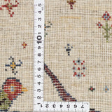 ペルシャ絨毯 ギャッベ カシュクリ 65x98cm 玄関マット 牛 ナチュラル ウール100％ 手織り ラグ