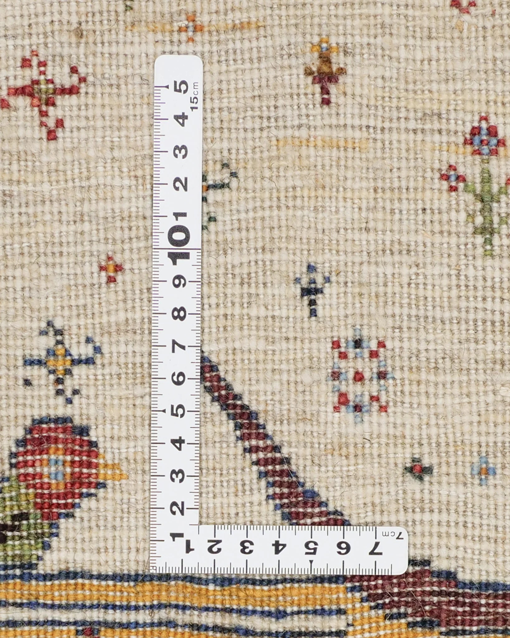 ペルシャ絨毯 ギャッベ カシュクリ 65x98cm 玄関マット 牛 ナチュラル ウール100％ 手織り ラグ