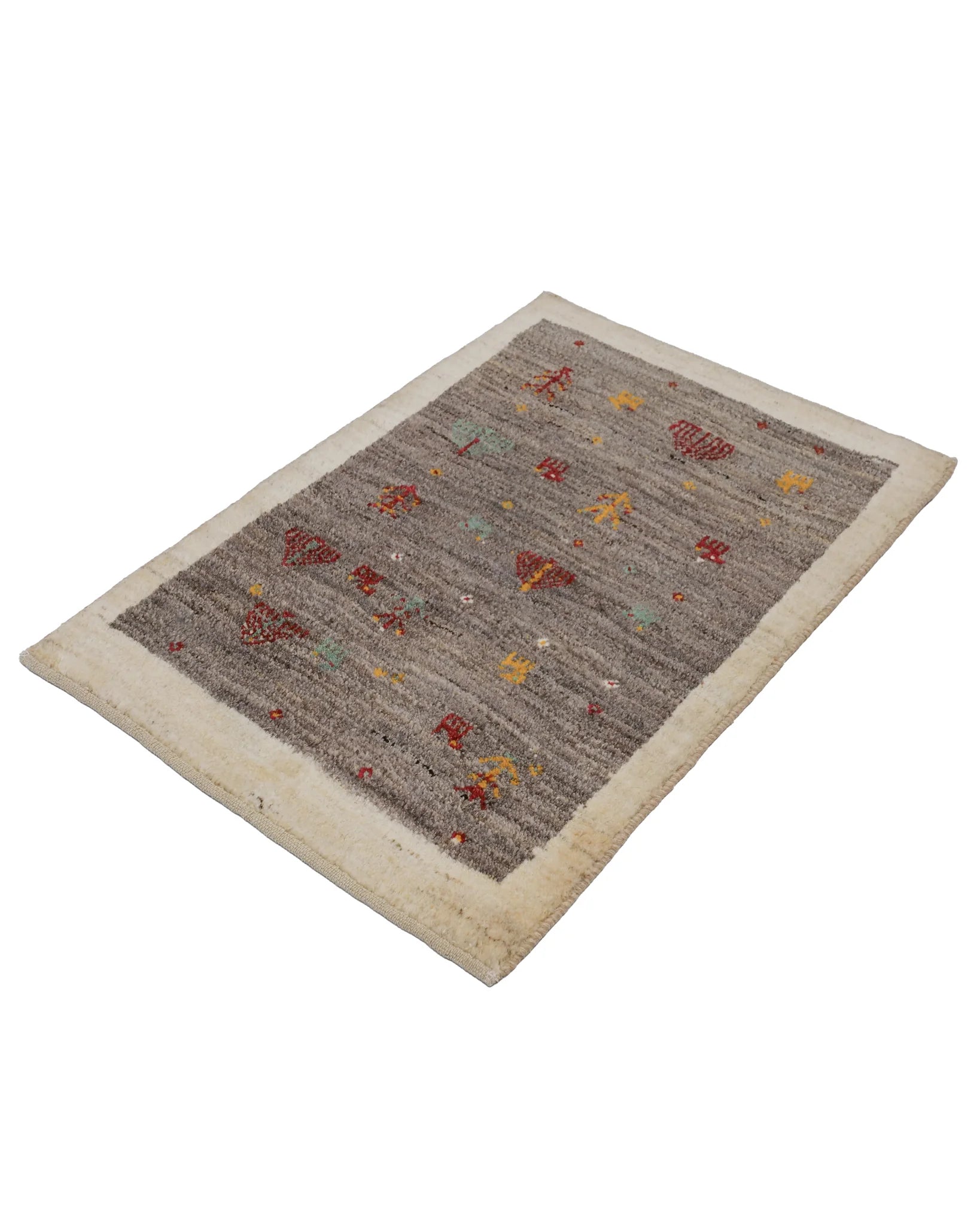 ギャッベ 玄関マット アイボリー 手織り