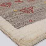 ギャッベ 玄関マット アイボリー 手織り