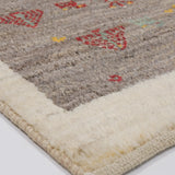 ギャッベ 玄関マット アイボリー 手織り