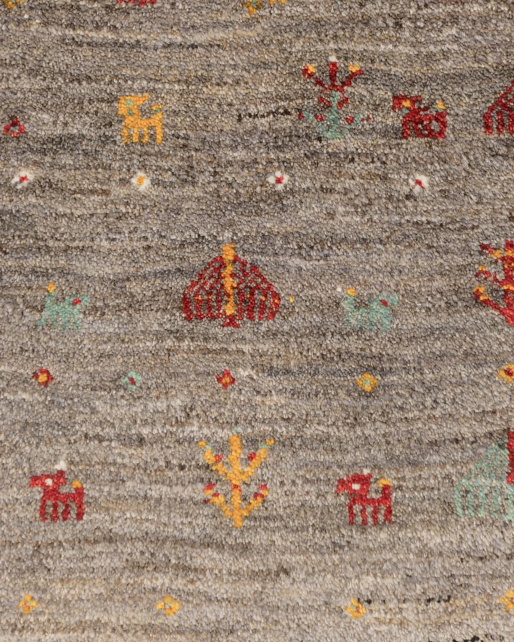 ギャッベ 玄関マット アイボリー 手織り